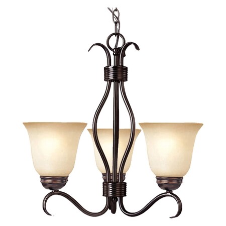 Maxim Three Light Oil Rubbed Bronze Wilshire Glass Up Mini Chandelier 10123WSOI